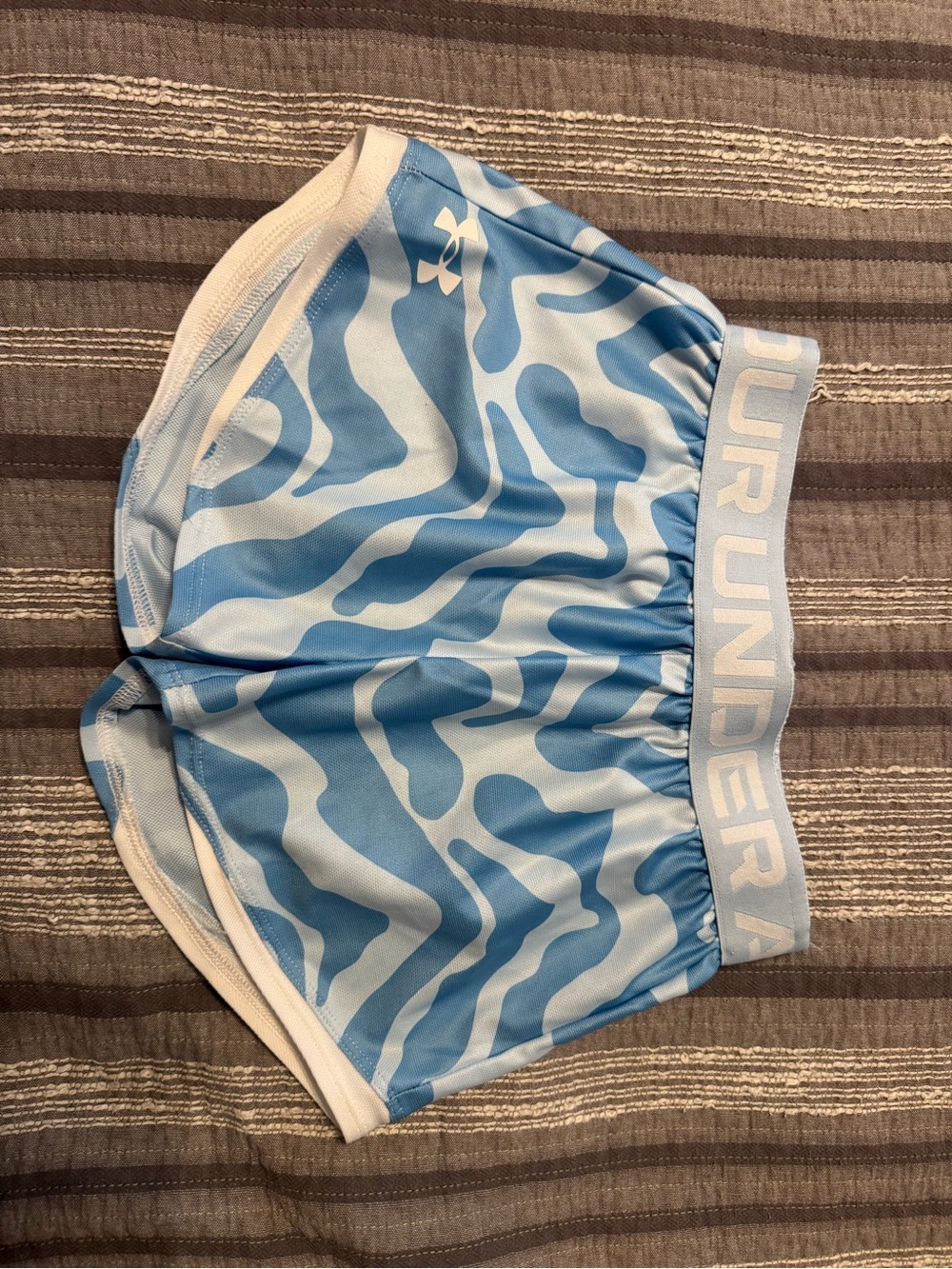 Under Armour Light Blue and White Girls' Athletic Shorts